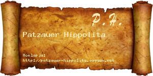 Patzauer Hippolita névjegykártya